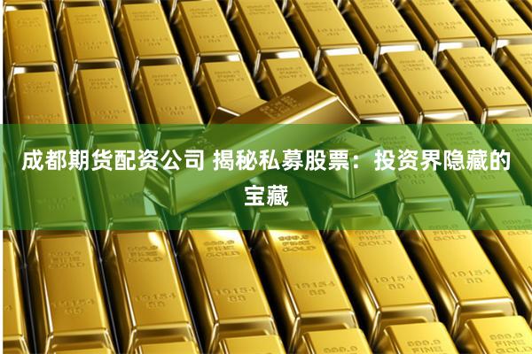 成都期货配资公司 揭秘私募股票：投资界隐藏的宝藏