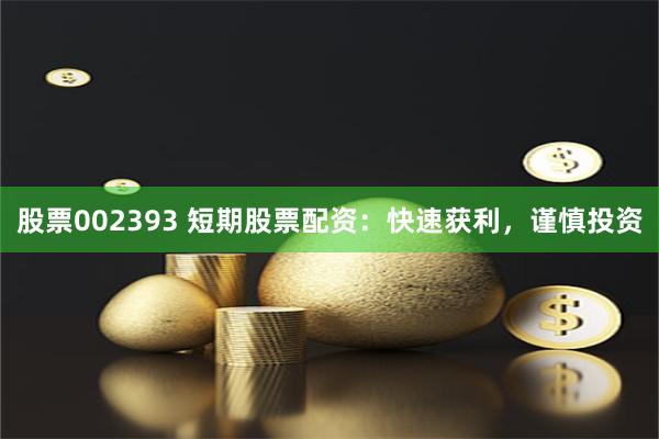 股票002393 短期股票配资：快速获利，谨慎投资